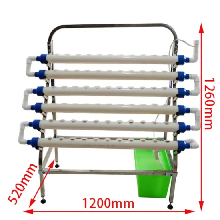 Stainless steel frame 6 pipe NFT Indoor garden home hydroponics kit