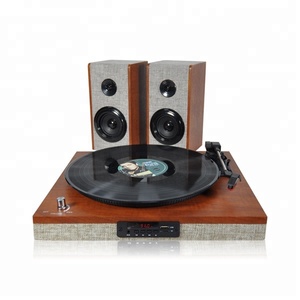 الخيزران تصميم صوت قوي القرص الدوار مع مكبرات صوت خارجية ، بلوتوث ، مباشرة USB أو تف تسجيل ، وزير الخارجية ، AUX - Product Image 2