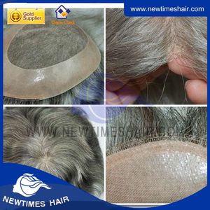 HS9: base de mono Beaux-PU <span class=keywords><strong>manteau</strong></span> périmètre et plié système de remplacement de cheveux avant de lacet - Product Image 1