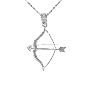Collier de tir à l'arc, pendentif flèche et arc, breloque de tir à l'arc, couleurs <span class=keywords><strong>étain</strong></span>, breloques arc et flèche, colliers - Product Image 1