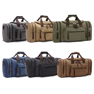 Vintage Design Personalizzato Mens canvas Duffle Bag Borsa Da Palestra per Viaggiare