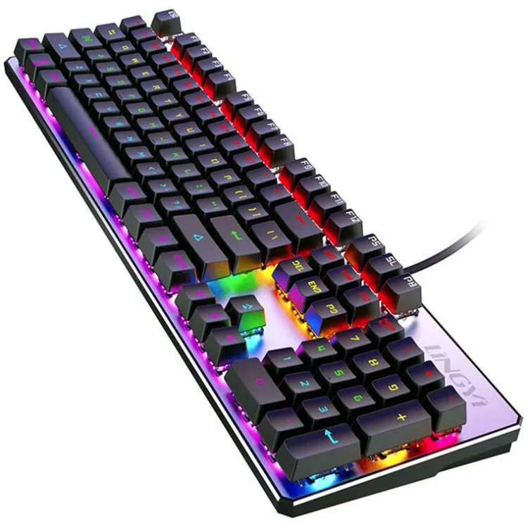 Mechanical Gaming Keyboard RGB LED Glow Backlit Computer Mechanical Switch Keyboard for PC Laptop