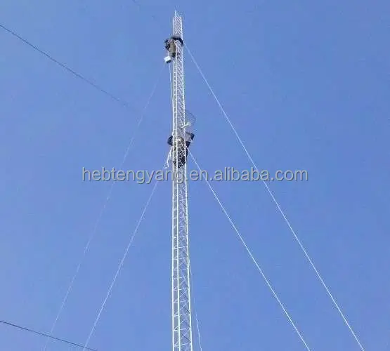 Radio Tower Hot-dip Galvanized Iron Ham Radio Aerial Guyed Wire Telecom Wifi Tower With Antenna Bracket