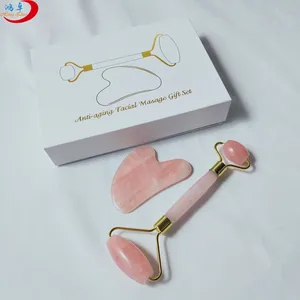 Crystal penjualan terbaik Weiwei rol giok murah rol giok wajah merah muda rol giok pijat quartz mawar