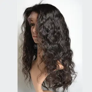 Groothandel Kleine Knopen Swiss Lace Braziliaans Haar Pruik Dubbel Getrokken Body Wave Human Hair Pruiken Cabello Humano