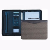 Suministros escolares y de oficina personalizados, bolsa para documentos, maletín, nueva carpeta de archivos, cartera A4 de cuero PU con cremallera, carpetas de 4 anillas, 20 páginas