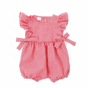 wholesales children girls baby clothing seersucker romper bubble romper baby girls