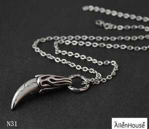 <span class=keywords><strong>Collana</strong></span> in acciaio inossidabile <span class=keywords><strong>con</strong></span> ciondolo Vintage in <span class=keywords><strong>argento</strong></span> antico retrò all'ingrosso <span class=keywords><strong>con</strong></span> <span class=keywords><strong>corno</strong></span> di bufalo africano - Product Image 3