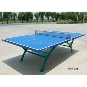 Moderne goedkope ontwerp blauwe kleur regenboog vorm outdoor ping- pong tafel