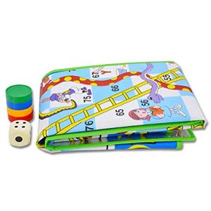 Serpientes y escaleras jugar alfombra piso juego súper gigante portátil incluye dados y patatas fritas - Product Image 2