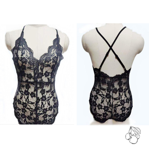 Bordado Hollow Out Deep V Lencería a granel <span class=keywords><strong>Mujeres</strong></span> Sexy Corsé Lencería Body - Product Image 6