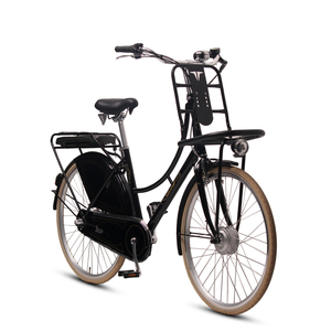 Bicicleta eléctrica de ciudad calificada para hombre adulto, con protector de vestido, color negro - Product Image 2