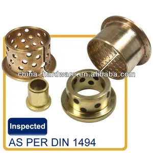 DIN Flanged ทองเหลืองแบริ่งธรรมดาแบริ่งแขน,FB090 Oilless เมตริกบรอนซ์ผนังบางบุช