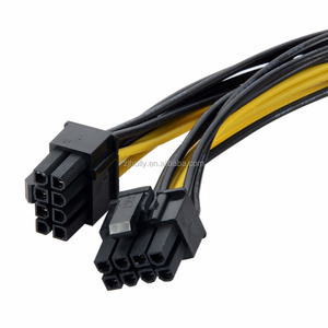 8 pines hembra a Dual <span class=keywords><strong>PCI</strong></span>-E <span class=keywords><strong>CPU</strong></span> Compatible <span class=keywords><strong>PCI</strong></span> Express 8 pines (6 + 2 pines) Cable de alimentación Pcie para tarjeta gráfica de computadora - Product Image 3