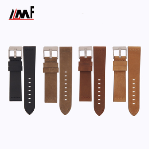 Bulk Order Watch Strap Fashion Antique Crazy Horse Calf Black New Classical 20mm 22mm Genuine Leather Watch Band Stainless Steel - Product Image 4