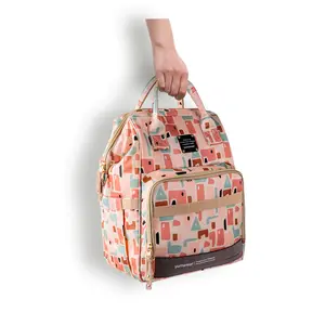 Лидер продаж 2019, многофункциональные сумки для мам с цветочным рисунком, оптовая продажа, новый стиль, вместительные сумки для детских подгузников