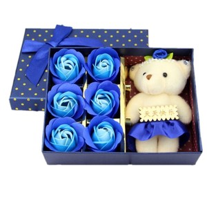 Valentine Day Gift 6 Cubs Bear Body Bath <b>Soap</b> Rose Petal <b>Soap</b> Flower - Product Image 3