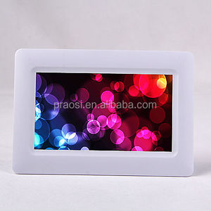 Solar powered/batterie powered / usd powered digitale foto rahmen 7 inch video led digitale foto rahmen ad-player