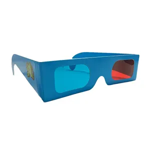 تخصيص OEM ورق قابل للطي الأحمر سماوي نظارات 3d الأفلام النقش نظارات