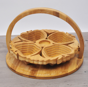 Panier de fruits <span class=keywords><strong>en</strong></span> <span class=keywords><strong>bambou</strong></span> naturel, <span class=keywords><strong>corbeille</strong></span> déformable et pliable - Product Image 5