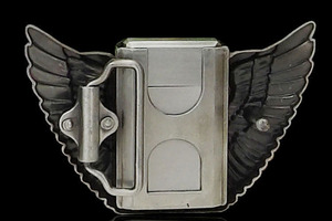 Hebilla de cinturón de aleación occidental con forma de águila 3D, encendedor de fuego personalizado, 40mm, color plata antigua, 40mm - Product Image 5