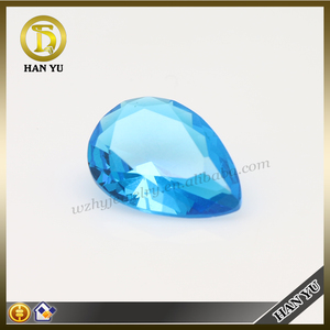 Popular piedras talla <span class=keywords><strong>pera</strong></span> <span class=keywords><strong>la</strong></span> joyeria de cristal de piedra de cristal azul - Product Image 1