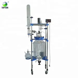 TOPT-100L Vacuum reflux condenser 100 liter jacketed glass reactor polymerization reactor