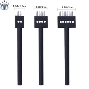 3pcs/set 4mm Pitch 2/4/6 Prong <strong>Leather</strong> Punching <strong>Hole</strong> Tools Row <strong>Punch</strong> Leathercraft Spacing <strong>Hole</strong> Craft Round Row <strong>Hole</strong> <strong>Punch</strong> - Product Image 1