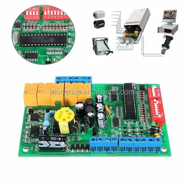 Module de carte décodeur rs232, dispositif intérieur universel pour système de caméra CCTV PTZ