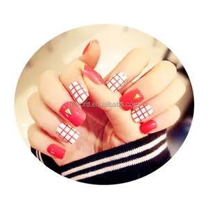 Tasarlanmış yanlış nail art İpuçları FB45 24 adet veya 12 adet basit 3D baskılı yapay nail İpuçları