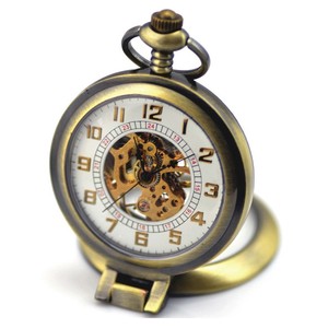 <span class=keywords><strong>Montre</strong></span> de poche mécanique <span class=keywords><strong>à</strong></span> squelette poli analogique Steampunk creux en alliage rétro pour hommes - Product Image 2