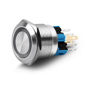 Interrupteur à bouton-poussoir momentané en acier inoxydable en métal IP67 22mm - Product Image 1