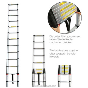 Scala Telescopica Industriale Dritta a <span class=keywords><strong>Doppio</strong></span> Lato con 10 Gradini Estensibili, Alta Qualità in Alluminio per Interni ed Esterni, Ufficio, 3,2m - Product Image 5