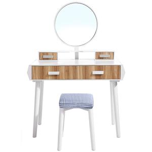 2019 Nouvelles Filles De Conception de meubles de <span class=keywords><strong>chambre</strong></span> à coucher <span class=keywords><strong>Dressing</strong></span> maquillage Table <span class=keywords><strong>Bureau</strong></span> avec Tabouret et Miroir - Product Image 5