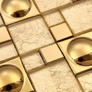 Hot Sale US Style Made In China Luxury Gold Leaf Glass Gold Foil Mosaic Tile