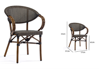 Chaise de bistrot de jardin en aluminium traditionnel fait main Champion pour villa cour