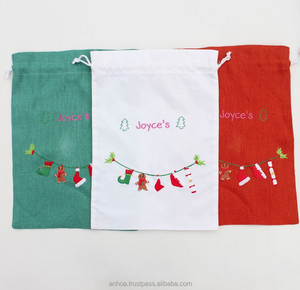 Bolsas de regalo con cordón de Navidad, bolsa de lavandería de lino - Product Image 5