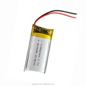 IEC62133 UN38.3 MSDS תעודות 852040 620mah Lipo הסוללה 620mah 3.7v LCO נטענת ליתיום סוללה 7 YJ כוח 100%