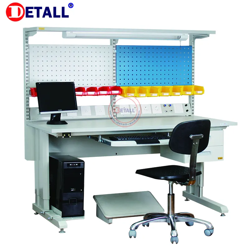 Detall- Wooden table Workshop Assembly Table Industrial Drawer Cabinets Workbench