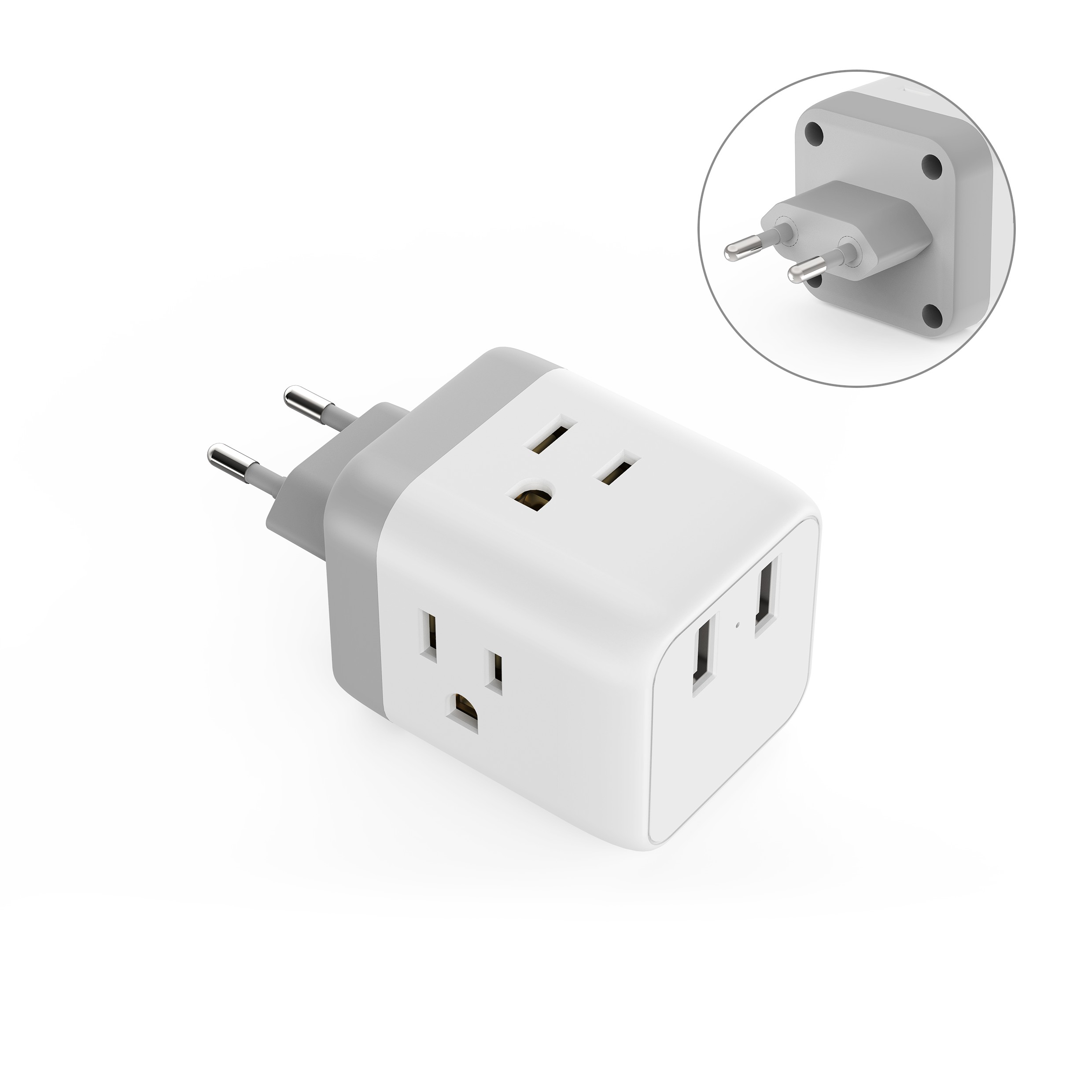 Штепсельная вилка для путешествий с несколькими розетками для защиты от внешнего воздействия