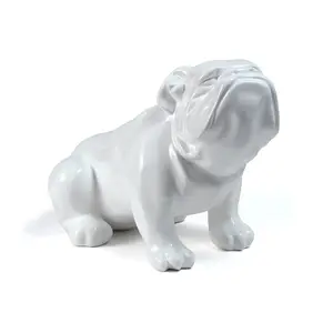 Hot Sale personal isierte handgemachte Poly resin englische Bulldogge Statue weiß