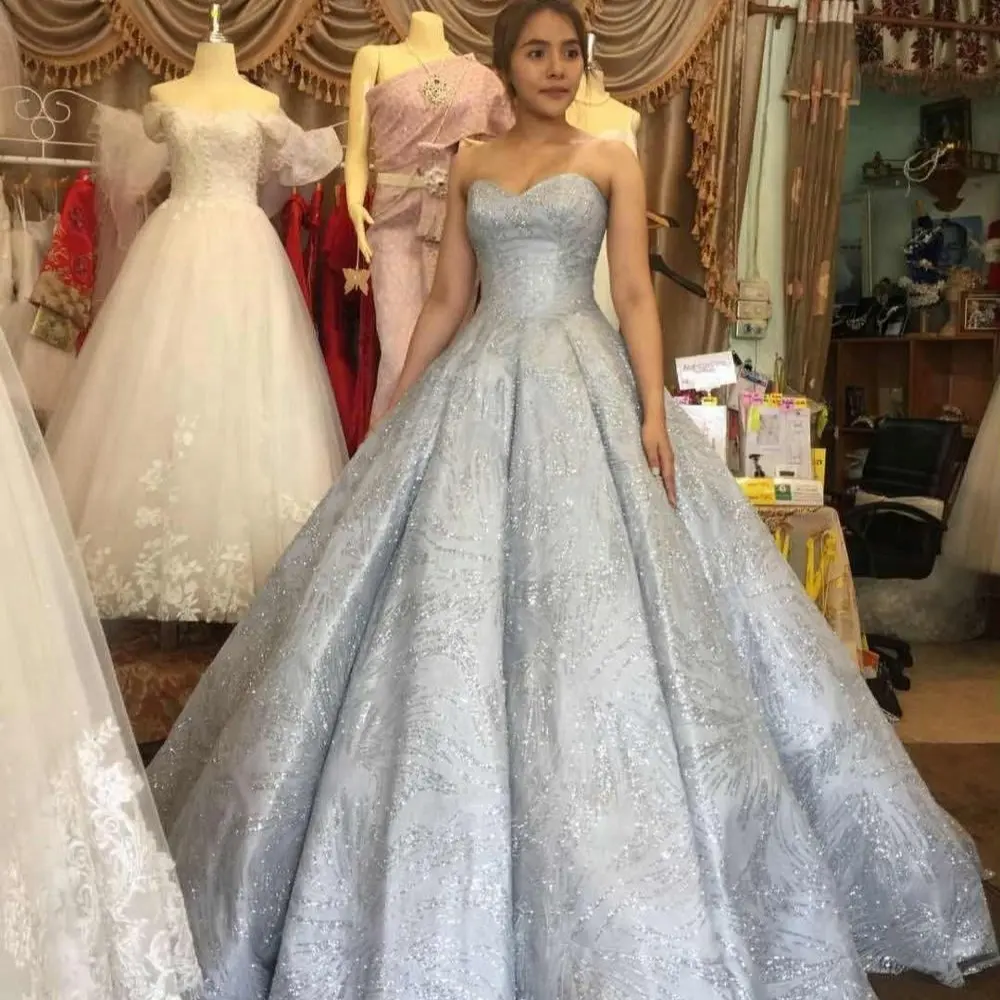Ball gown luxury gray wedding dress bridal gown HA749B