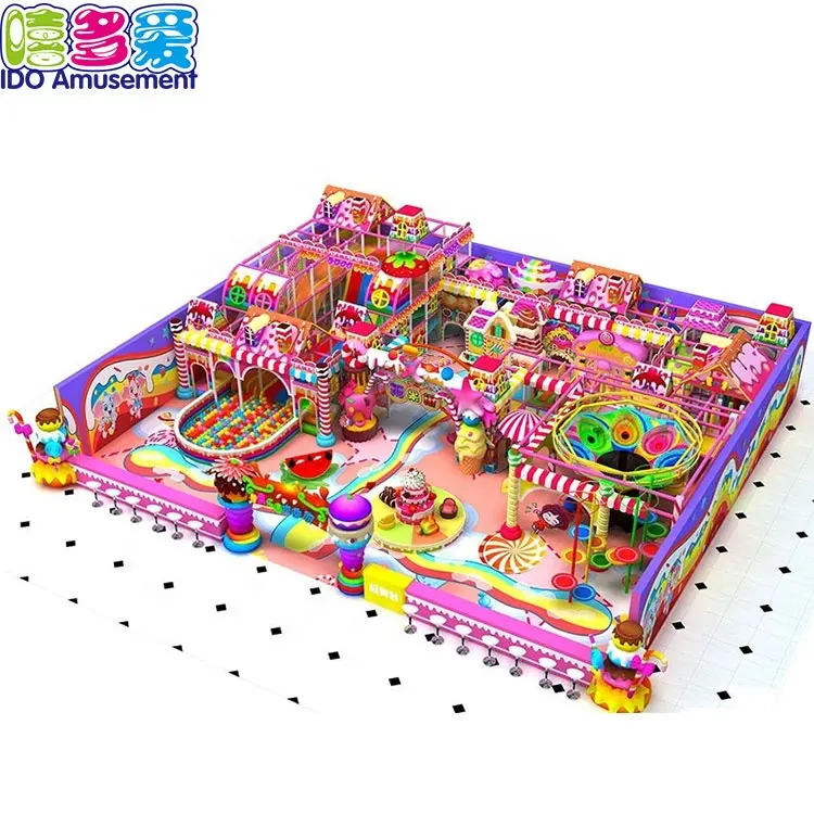 Candy Themed Custom ized Großhandel Kinderspiele Commercial Zone Indoor Soft Playground Equipment
