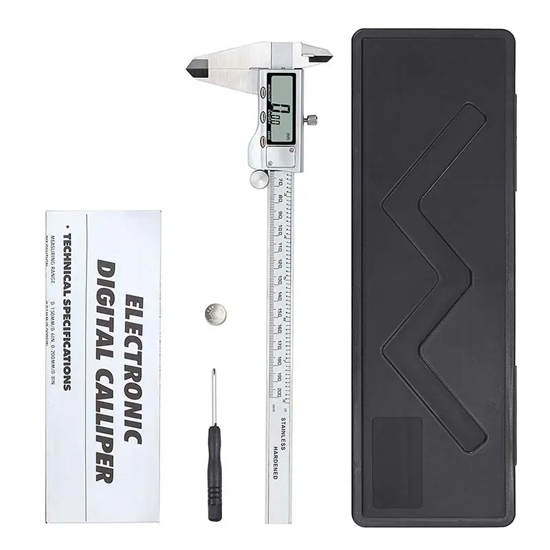 Digital Vernier Caliper 200mm/8 inch Stainless Steel Electronic Caliper Fractions/inch/Metric Conversion Measuring Tool