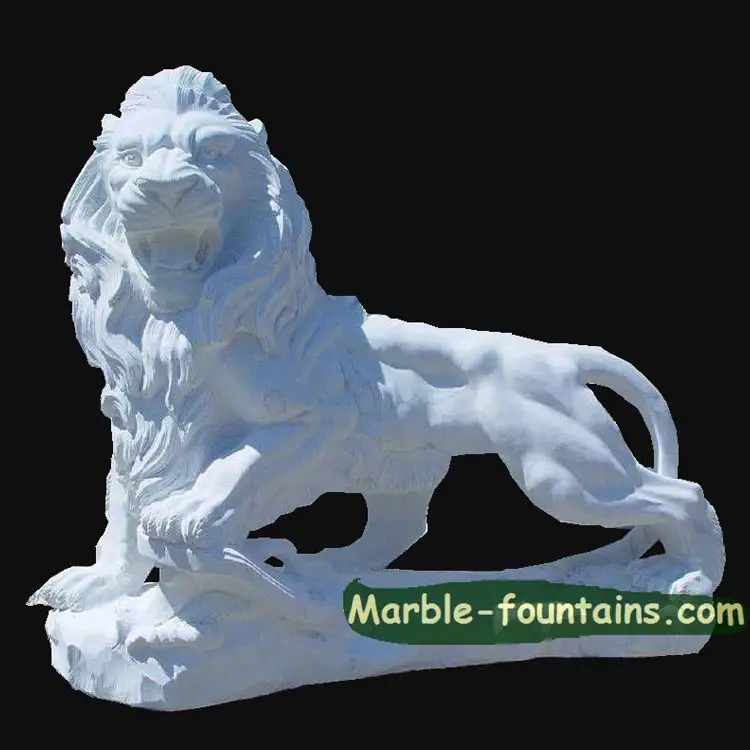 <span class=keywords><strong>Leões</strong></span> de pedra de mármore branco personalizado para venda
