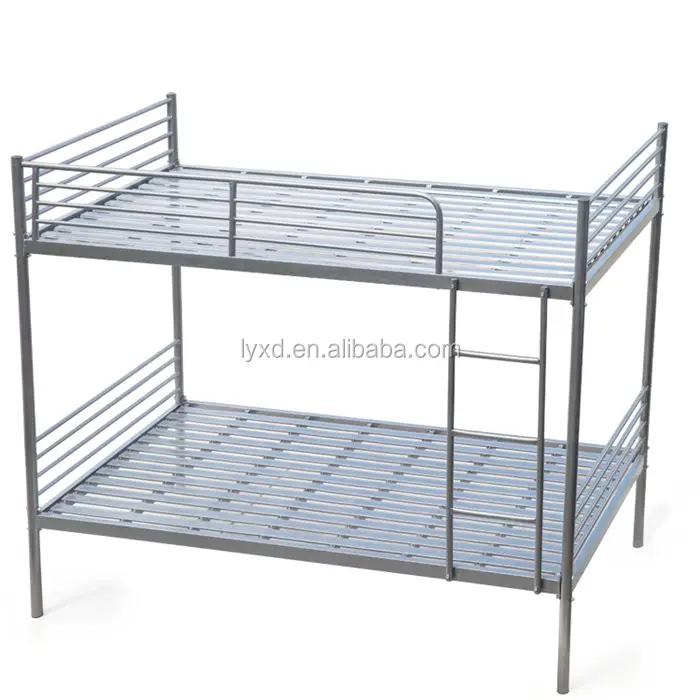 Adult double deck bunker bed college dorm cots iron steel metal loft beds and bunk beds