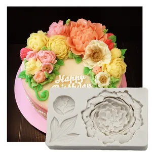 Eco-friendly Flower Shape Fondant Cake Decorating Silicone Mould Kitchen Baking Tools Chocolate Candy Cupcake Decorating Tools