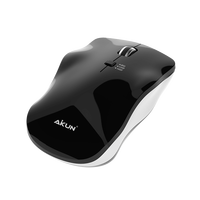 Souris optique 3D sans fil AIKUN MX12-Office Home BT+2.4G avec interrupteur DPI 800/1200/1600, câble USB, roue en caoutchouc, Plug and Play