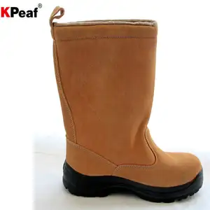 China supplier Kpeaf suede leather/ leather industrial safety steel toe knee boots