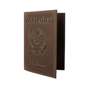 กระเป๋าเงินหนังเครซี่ฮอร์สหนังแท้,มีฝาปิดหนังสือเดินทางบล็อก RFID โลโก้แบบออกแบบได้ตามต้องการ - Product Image 3